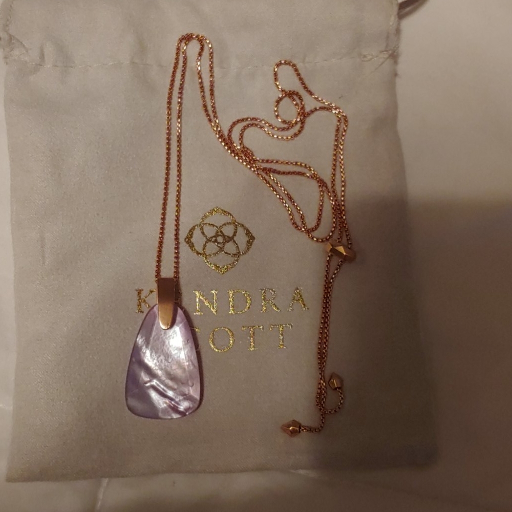 Rose Gold Kendra Scott Necklace. The style is the